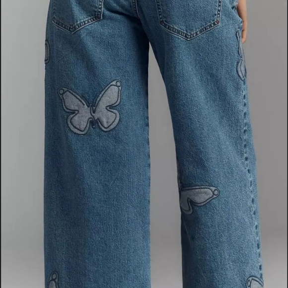 Pilcro Blue Jeans with Butterfly Design - Picture 4 of 4